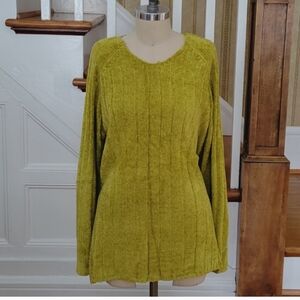 VALERIE STEVENS Chenille Longsleeve Knit Shirt Size Large